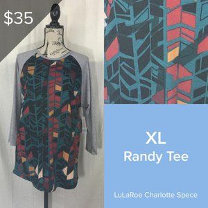 NWT Black Geometric Lularoe Randy Tee